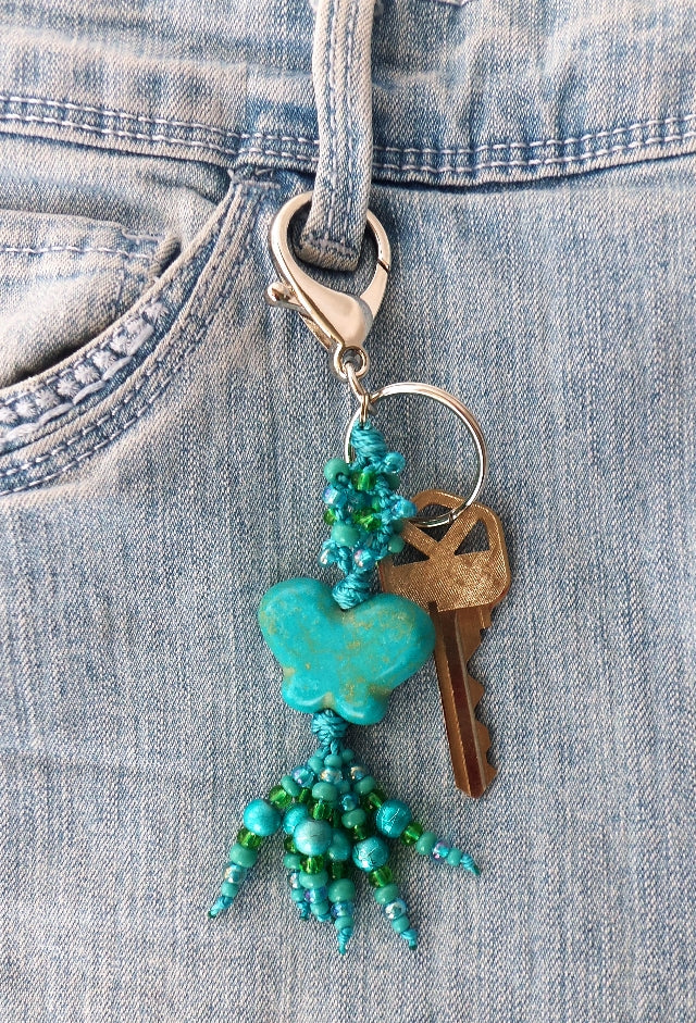 Blue & Green Butterfly Keychain - Juicybeads Jewelry
