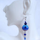 dark blue lampwork earrings - juicybeads jewelry