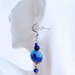 dark blue lampwork earrings - juicybeads jewelry