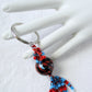 Blue & Red Beaded Keychain - Juicybeads Jewelry