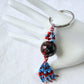 Blue & Red Beaded Keychain - Juicybeads Jewelry