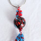 Blue & Red Beaded Keychain - Juicybeads Jewelry