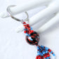 Blue & Red Beaded Keychain - Juicybeads Jewelry
