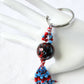 Blue & Red Beaded Keychain - Juicybeads Jewelry