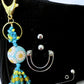 Blue & White Daisy Keychain - Juicybeads Jewelry