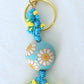 Blue & White Daisy Keychain - Juicybeads Jewelry
