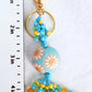 Blue & White Daisy Keychain - Juicybeads Jewelry