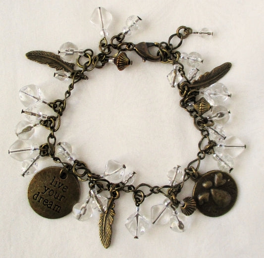Brass Angel Charm Bracelet - Juicybeads Jewelry