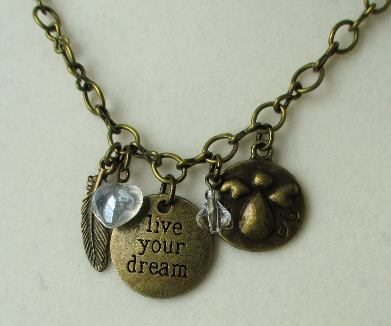 Brass Angel Charm Bracelet - Juicybeads Jewelry