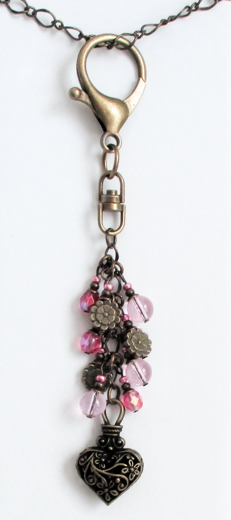 Brass Heart Beaded Purse Charm - Juicybeads Jewelry