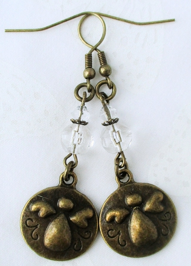 Brass Angel Dangle Earrings - Juicybeads Jewelry