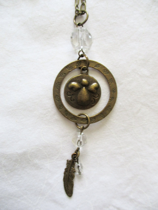 Brass Angel Pendant Necklace -juicybeads jewelry