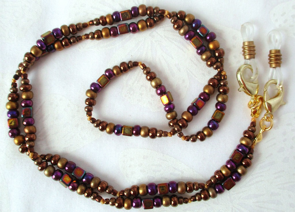 Brown Beaded Eyeglass Chain - juicybeads jewelry