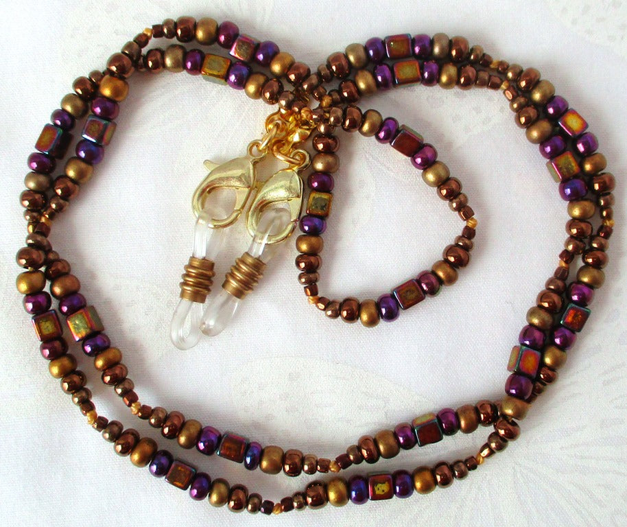 Brown Beaded Eyeglass Chain - juicybeads jewelry