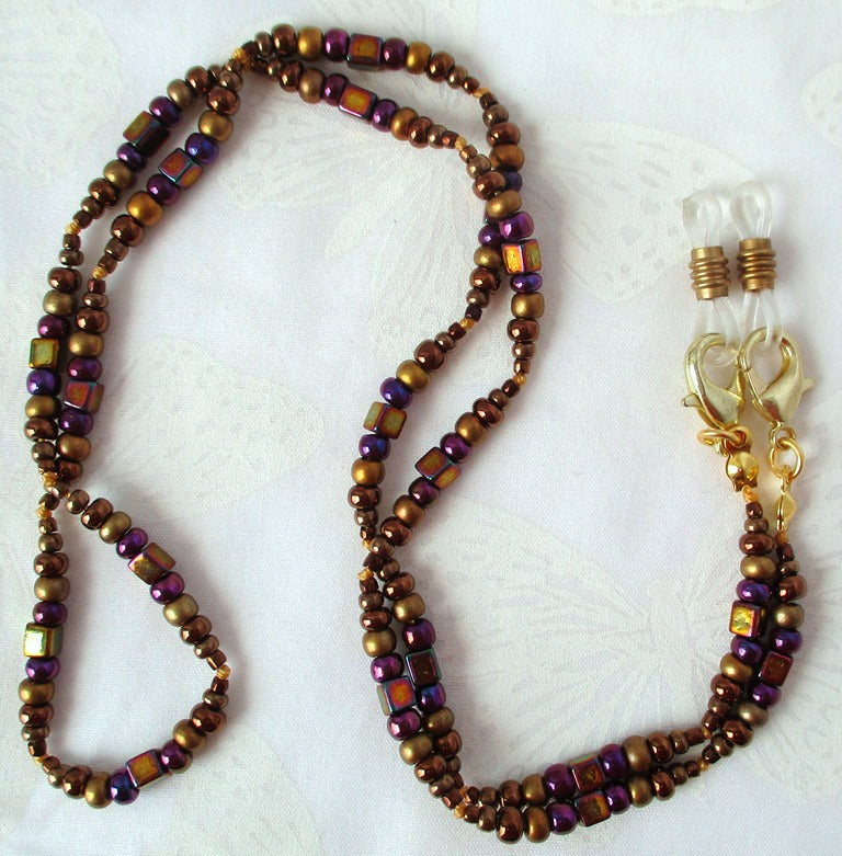 Brown Beaded Eyeglass Chain - juicybeads jewelry