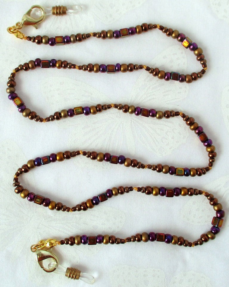 Brown Beaded Eyeglass Chain - juicybeads jewelry