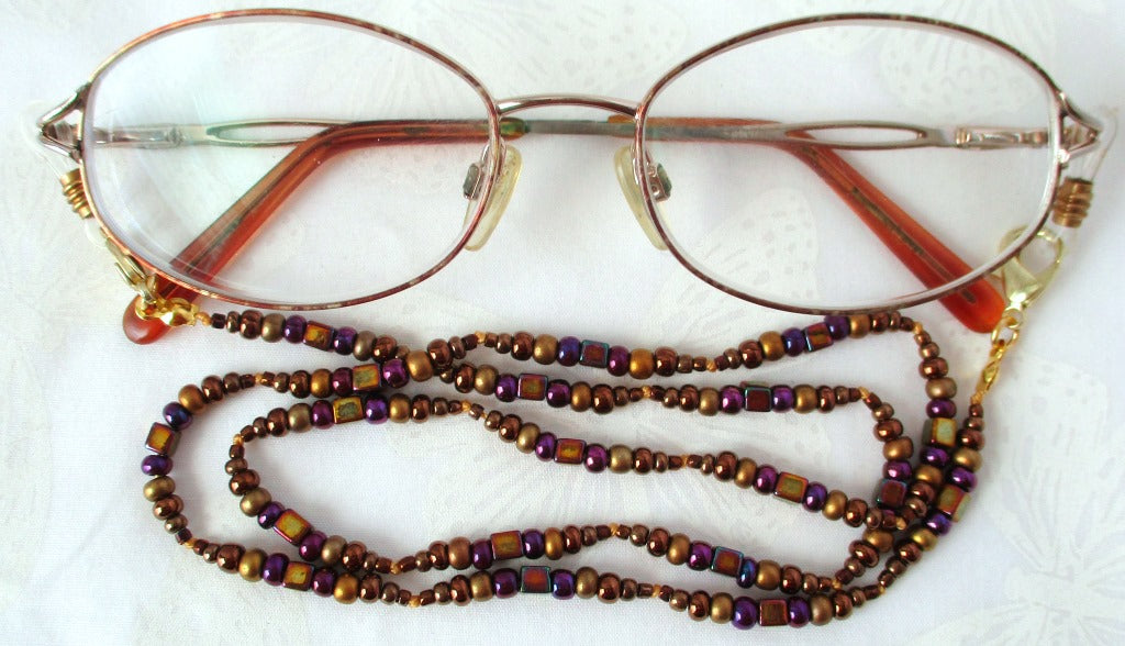 Brown Beaded Eyeglass Chain - juicybeads jewelry