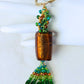 Brown & Green Beaded Keychain - Juicybeads Jewelry