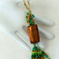 Brown & Green Beaded Keychain - Juicybeads Jewelry