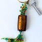 Brown & Green Beaded Keychain - Juicybeads Jewelry