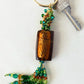 Brown & Green Beaded Keychain - Juicybeads Jewelry
