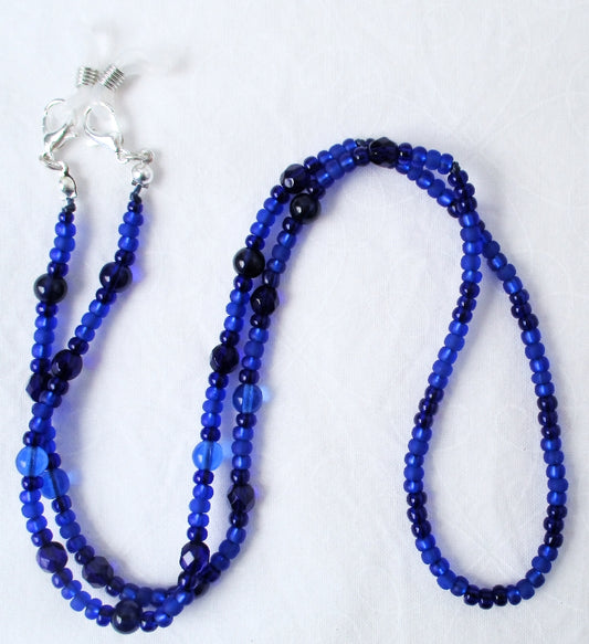 Dark Blue Beaded Eyeglass Chain - Juicybeads Jewelry