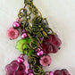 Dark Purple Flower Beaded Purse Charm - Juicybeads Jewelry
