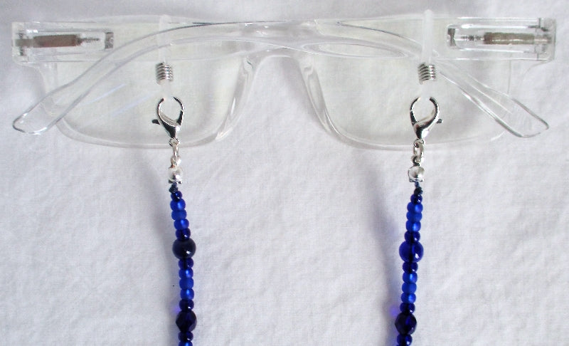 Dark Blue Beaded Eyeglass Chain - Juicybeads Jewelry