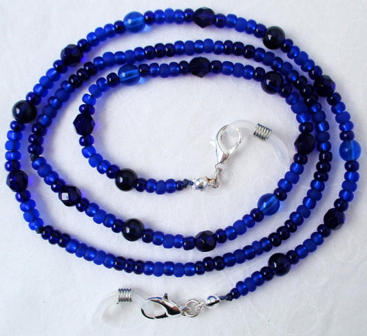 Dark Blue Beaded Eyeglass Chain - Juicybeads Jewelry