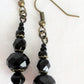 Faceted Black Drop Earrings