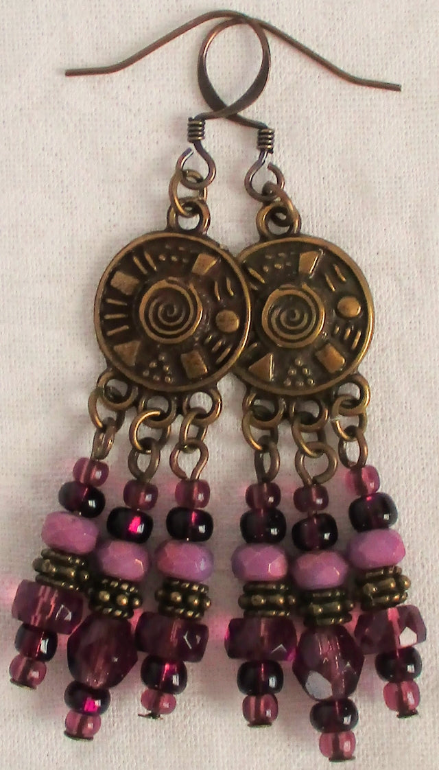 Fall Purple Beaded Earrings - Juicybeads Jewelry