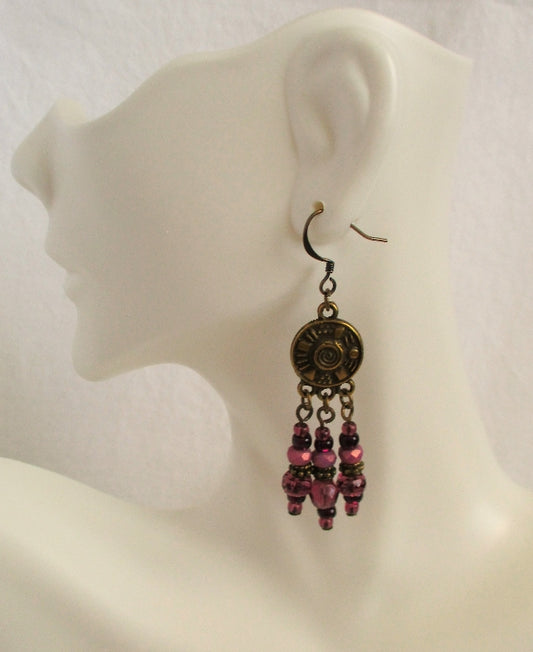 Fall Purple Beaded Earrings - Juicybeads Jewelry