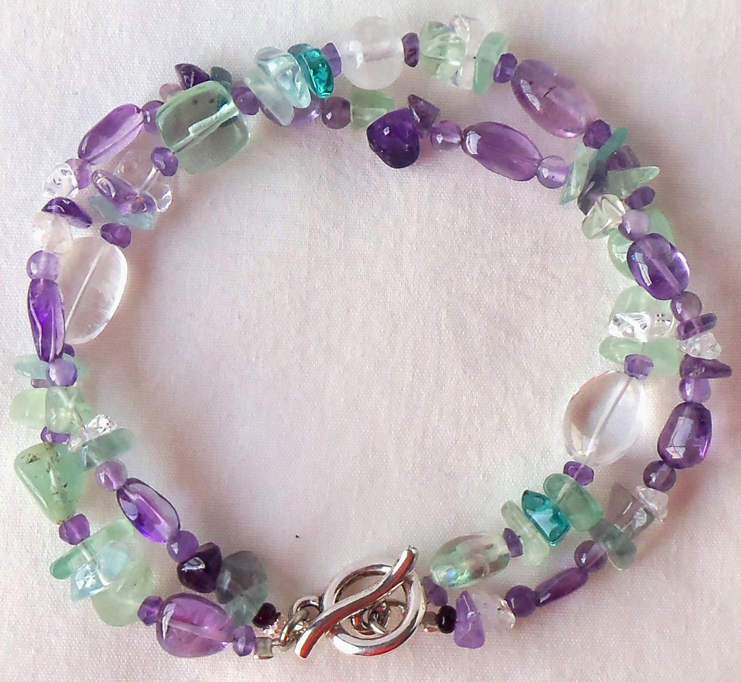 Fluorite Double Strand Gemstone Bracelet  - Juicybeads Jewelry