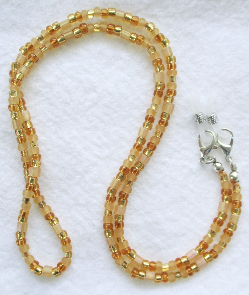 Golden Yellow Beaded Eyeglass Chain - Juicybeads Jewelry
