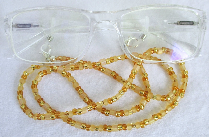 Golden Yellow Beaded Eyeglass Chain - Juicybeads Jewelry