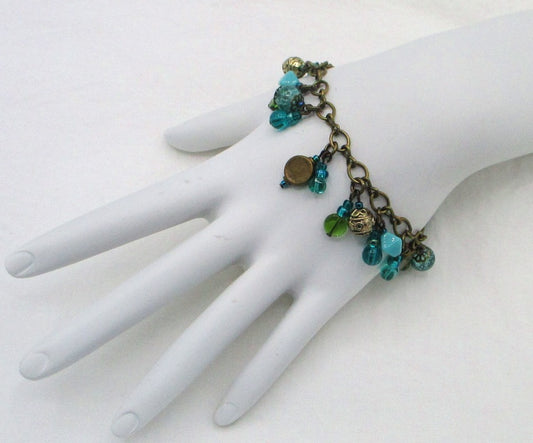 Green Beaded Cluster Bracelet - Juicybeads Jewelry
