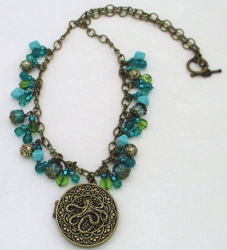 Green Beaded Pendant Necklace - Juicybeads Jewelry