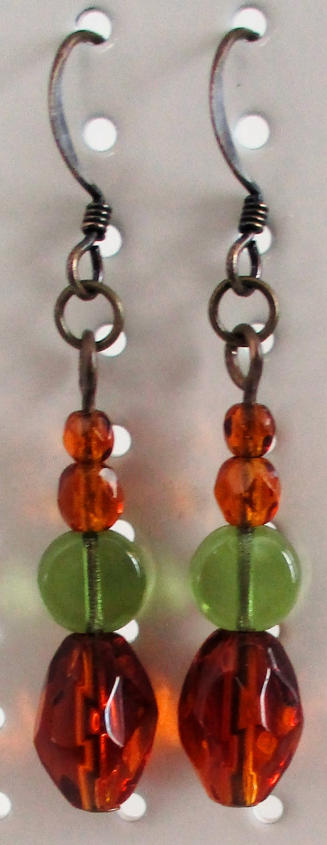 green & brown earrings - juicybeads jewelry