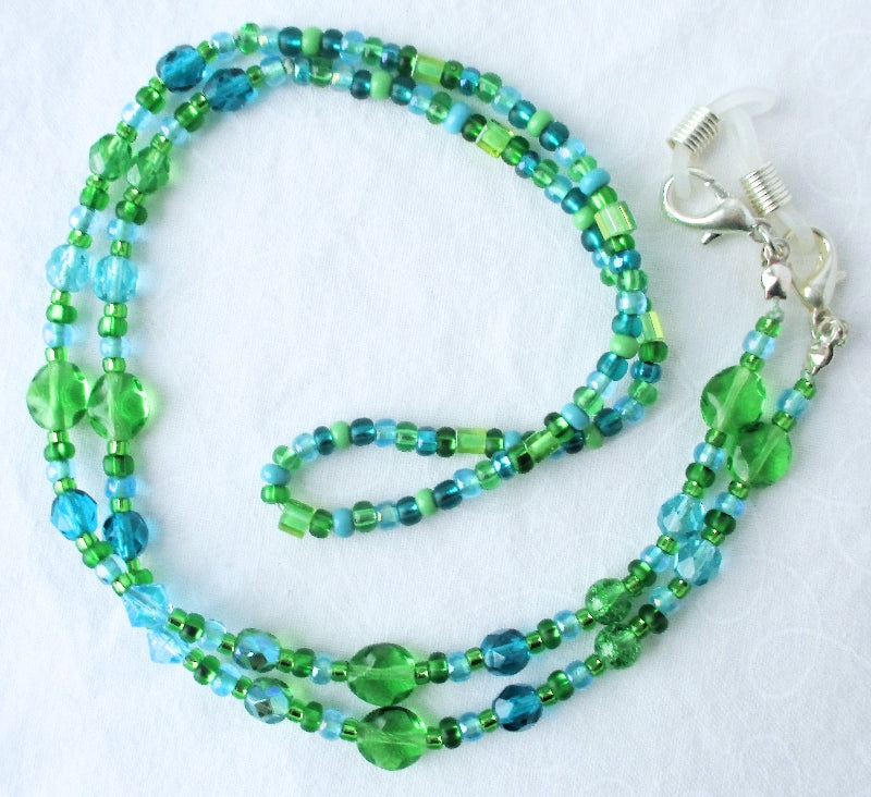 Green Beaded Eyeglass Chain - Juicybeads Jewelry
