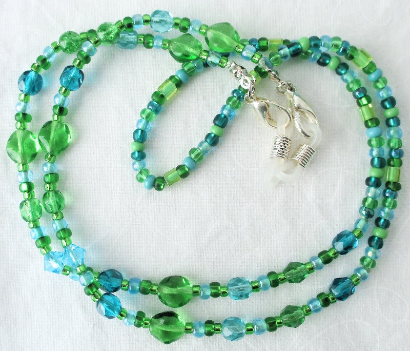 Green Beaded Eyeglass Chain - Juicybeads Jewelry