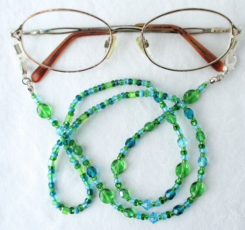 Green Beaded Eyeglass Chain - Juicybeads Jewelry