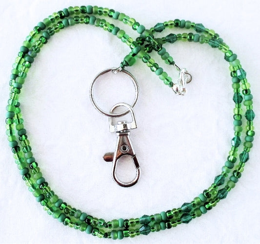 Green Beaded Lanyard - Juicybeads Jewelry