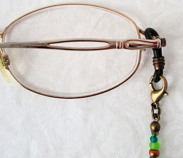 Green Brown Beaded Eyeglass Chain - Juicybeads Jewelry