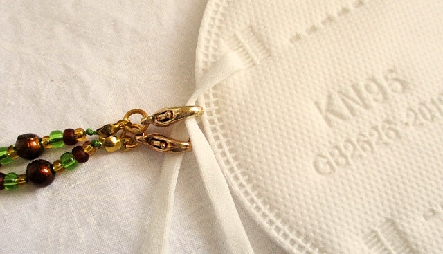 Green Brown Beaded Eyeglass Chain - Juicybeads Jewelry