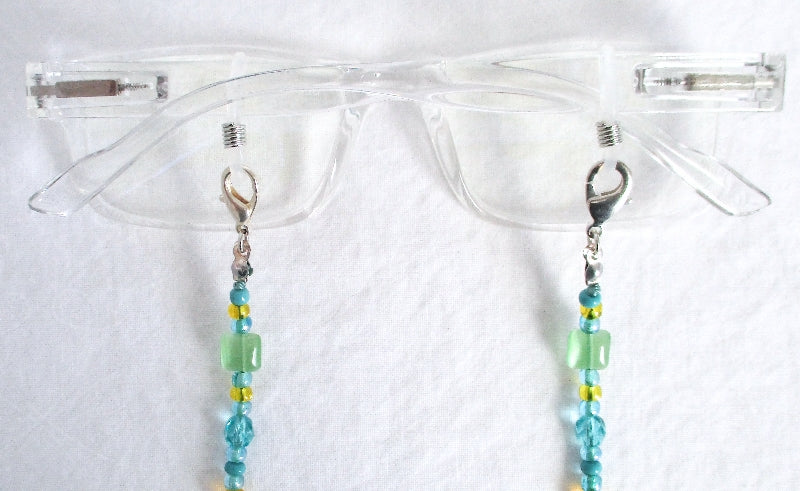 Green & Yellow Beaded Eyeglass Chain - Juicybeads Jewelry