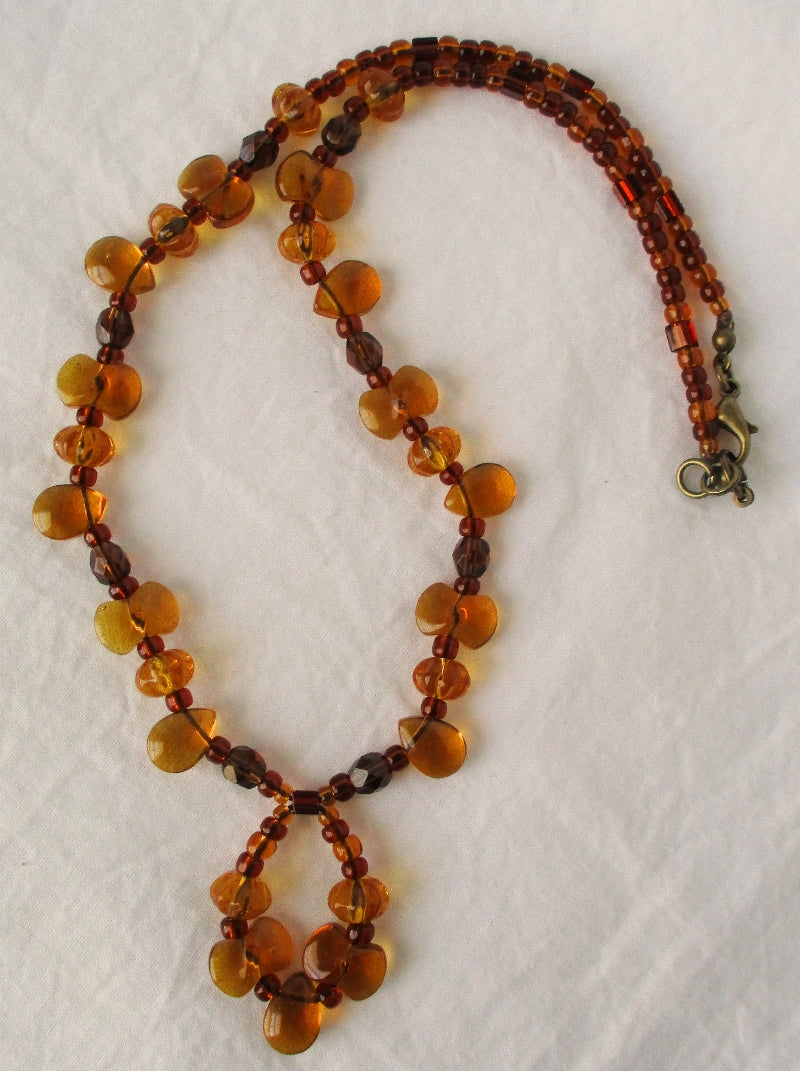 Honey Brown Beaded Necklace - Juicybeads Jewelry