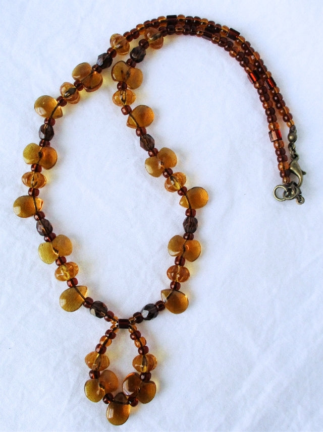 Honey Brown Beaded Necklace - Juicybeads Jewelry