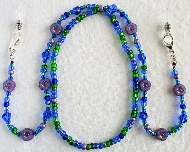 Lavender Flower Beaded Eyeglass Chain - Juicybeads Jewelry
