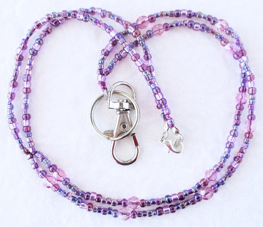 Lavender Purple Beaded Lanyard - Juicybeads Jewelry