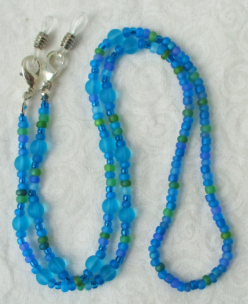Light Blue Beaded Eyeglass Chain Juicybeads Jewelry